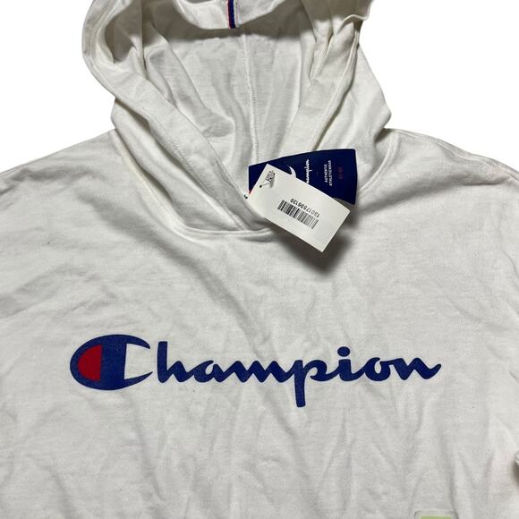 Champion White Script Logo Lightweight Hoodie - Picture 2 of 3